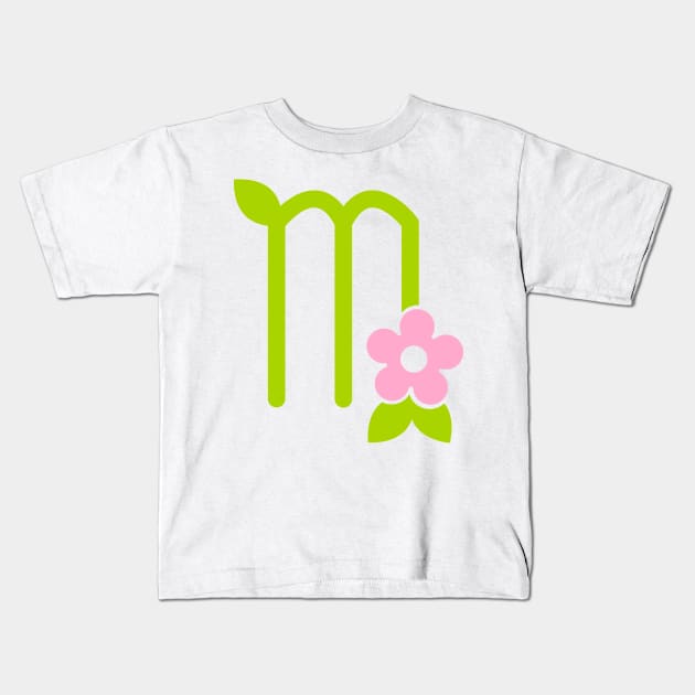 Floral Virgo Kids T-Shirt by CoreyUnlimited